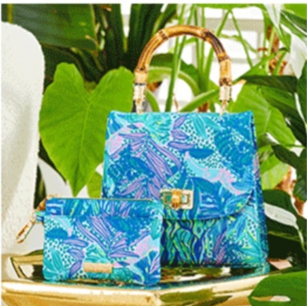 Lilly Pulitzer GWP Top Handle Bag and Zip Top Wallet